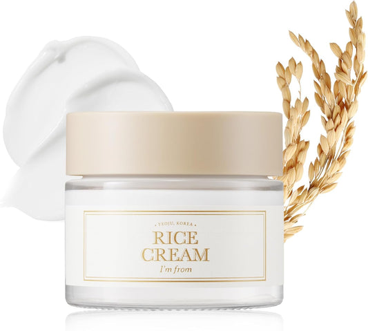 I'm from Rice Cream 1.69 Ounce, 41% Rice Bran Essence with Ceramide, Glowing Look, Improves Moisture Skin Barrier, Nourishes Deeply, Soothing to Even Out Skin Tone, Valentine's Gift