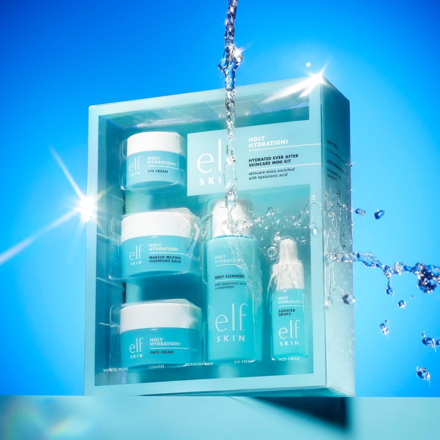 SKIN Hydrated Ever After Skincare Mini Kit, Cleanser, Makeup Remover, Moisturiser & Eye Cream For Hydrating Skin, Airplane-Friendly Sizes